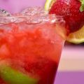 Strawberry caipiroska cocktail