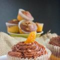 Δίχρωμα cupcakes σοκολάτα - πορτοκάλι
