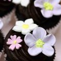 Chocolate cupcakes με λουλούδια από ζαχαρόπαστα