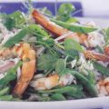Σαλάτα με γαρίδες, φασολάκια και ρύζι