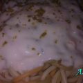 Σπαγγέτι  τρικολόρε με λευκή σάλτσα 4 τυριών!!!
