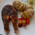Σολομός Cajun και πατάτες βεντάλια - ZannetCooks