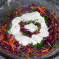 Σαλάτα κόκκινο λάχανο - καρότο με άσπρη σάλτσα