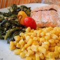 Σολομός με χόρτα και καλαμπόκι - ZannetCooks