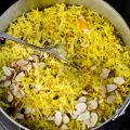 Ινδικό ρύζι με αμύγδαλα στο φούρνο
