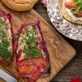 Σολομός Gravadlax με παντζάρι
