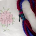 Fluffy wram necklace, the purple one.