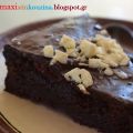 Τούρτα Brownie Αμυγδάλου με Γλάσσο Σοκολάτας