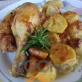 Κοτόπουλο φούρνου με δενδρολίβανο και πατάτες