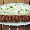 Ψητά chips κολοκυθιού με σος γιαουρτιού
