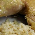 Κοτόπουλο φούρνου με ρύζι και κουκουνάρι